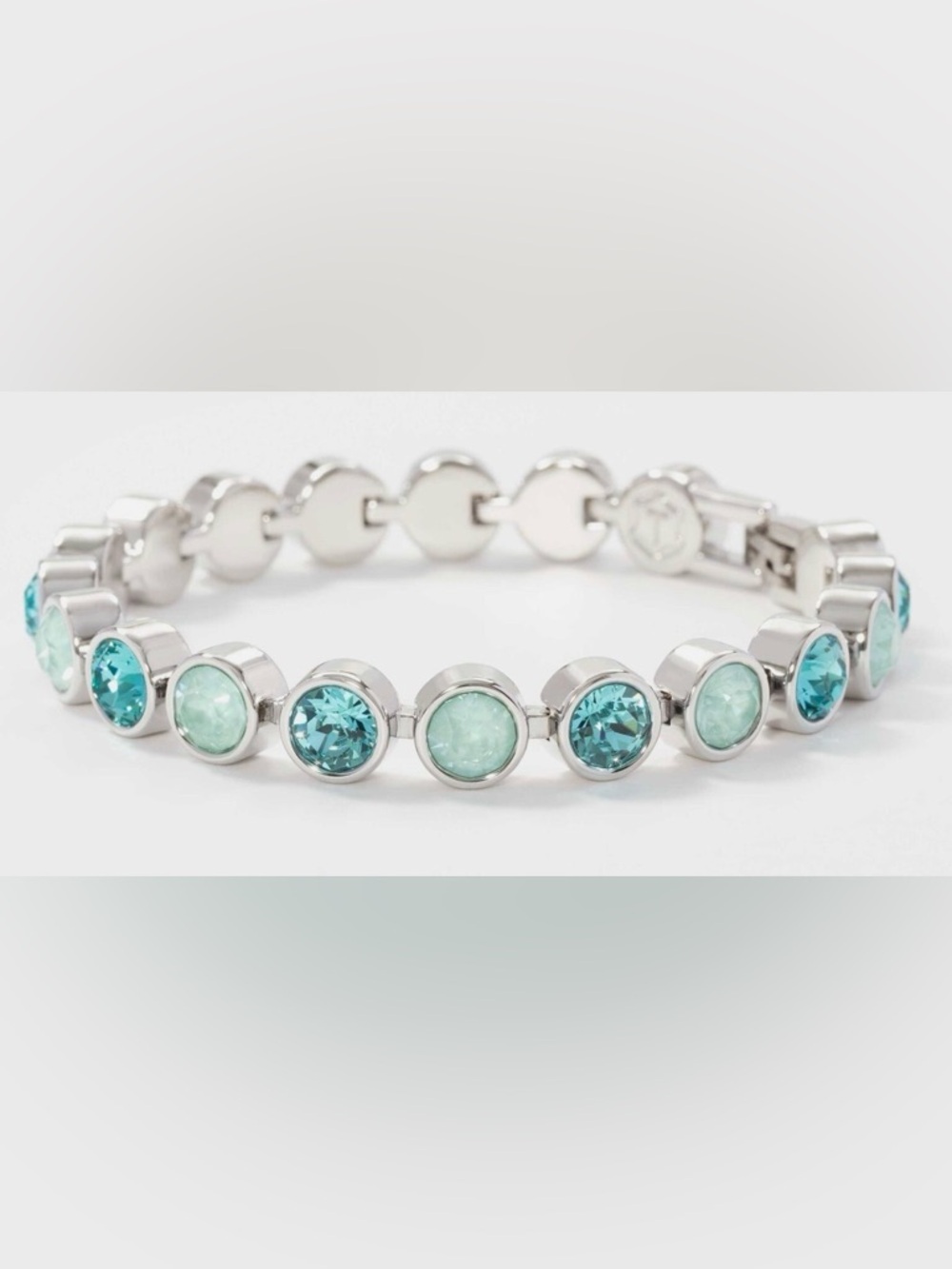 🩵💎NWT Touchstone by Swarovski CARIBBEAN Ice Bracelet 7 1/4" Rhodium Plating - Picture 10 of 11